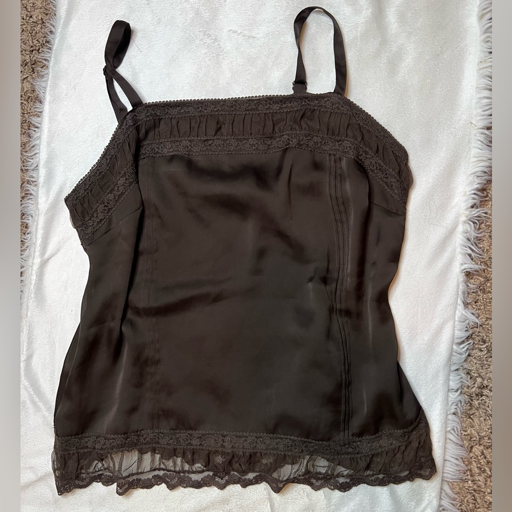 brown satin top
